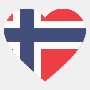 NORWAY FLAG HEART STICKER
