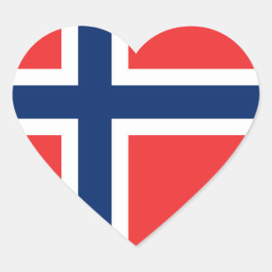 Norway Flag Heart Sticker