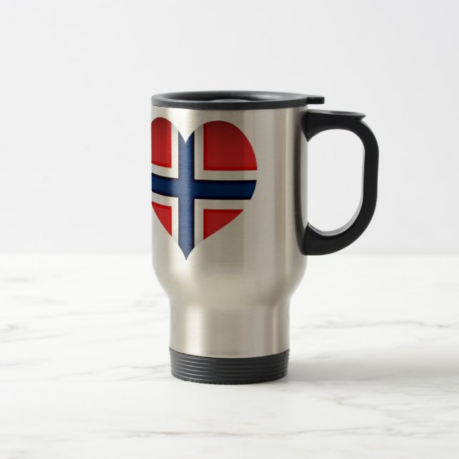 Norway Flag Heart Travel Mug (Right)