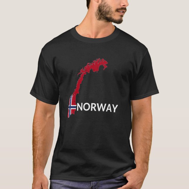Norway Flag Hiking Holiday Norway Norwegian Flag T-Shirt (Front)