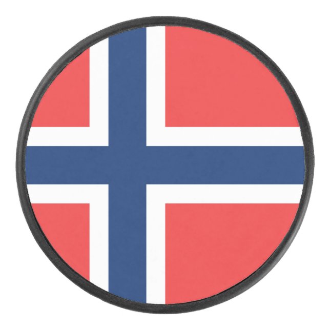 Norway Flag Hockey Puck (Front)