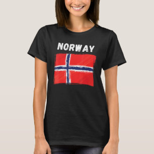 Norway Flag Holiday Vintage Grunge Norwegian Flag T-Shirt