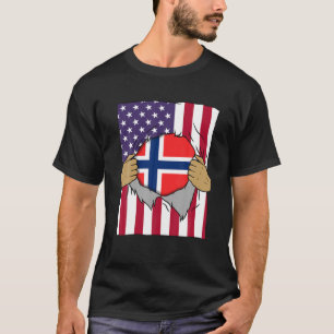 Norway Flag Inside Me Home Pride Norwegian America T-Shirt
