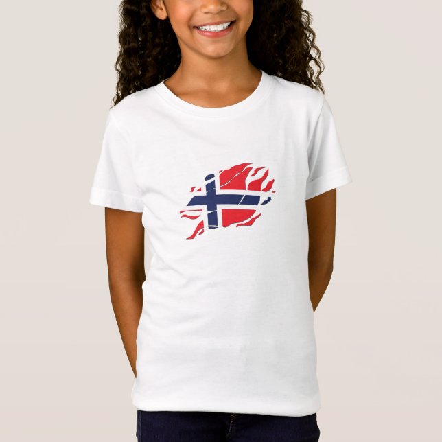 Norway Flag Inside Me, scandinavia inside Claw Mar T-Shirt (Front)