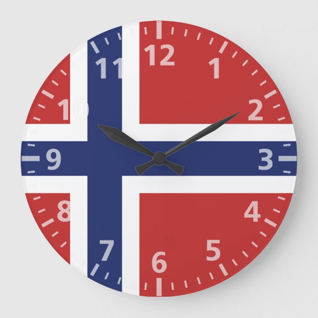 Norway Flag Large Clock (Front)