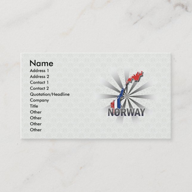 Norway Flag Map 2.0 Business Card (Front)