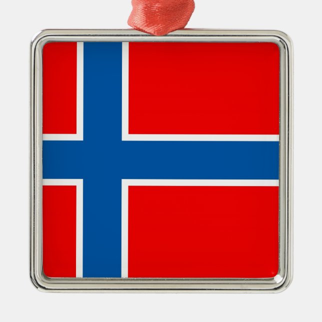 Norway flag metal tree decoration (Front)