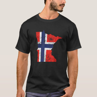 Norway Flag Minnesota Nordic Immigrant Heritage T  T-Shirt