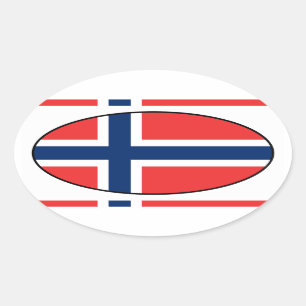 Norway Flag Oval Sticker