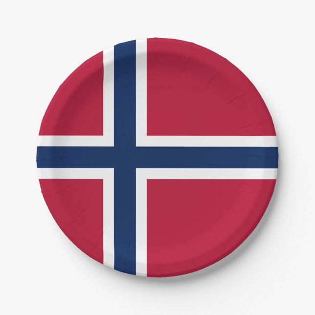 Norway Flag Paper Plate (Front)