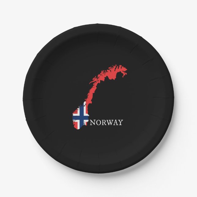 Norway Flag Paper Plate (Front)
