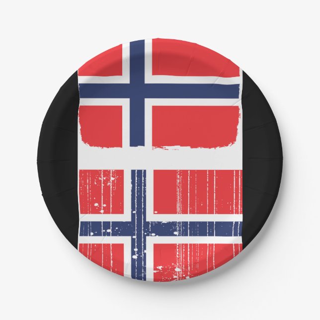 Norway Flag Paper Plates (Front)
