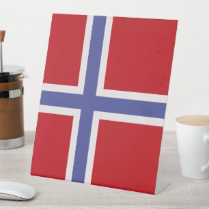 Norway flag pedestal sign
