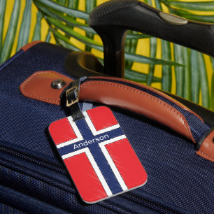 Norway Flag Personalised Name or Initials Design Luggage Tag