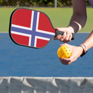 Norway flag pickleball paddle