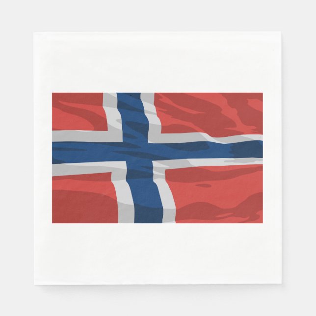 Norway Flag Red And Blue Napkin (Front)