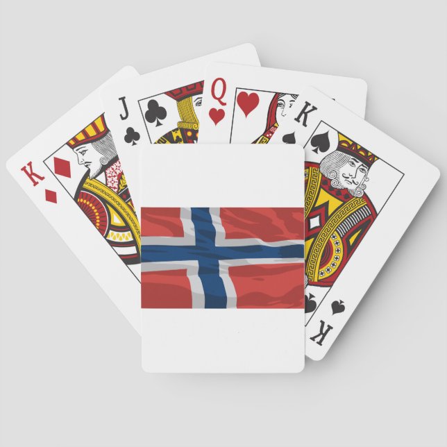 Norway Flag Red And Blue Playing Cards (Back)