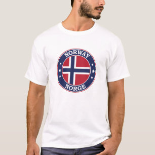 Norway Flag Round Circle Emblem T-Shirt