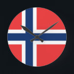 Norway Flag Round Clock<br><div class="desc">Norway Flag</div>