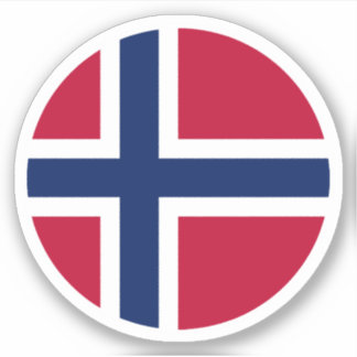 Norway Flag Round Sticker