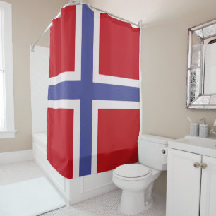 Norway flag shower curtain