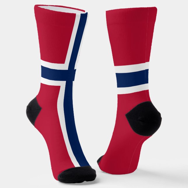 Norway Flag Socks (Angled)
