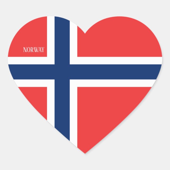 Norway Flag Splendid Patriotic Heart Sticker (Front)