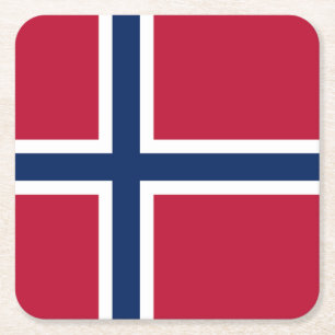 Norway Flag Square Paper Coaster