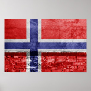 Norway flag wall poster