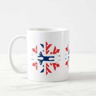 Norway Flag Winter Snowflake Design Coffee Mug