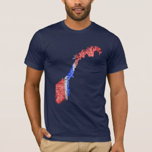 Norway Flagcolor Map T-Shirt