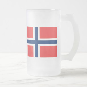 norway frosted glass beer mug