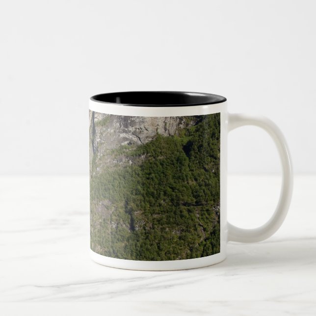 Norway, Geirangerfjord (UNESCO), Geiranger. Two-Tone Coffee Mug (Right)