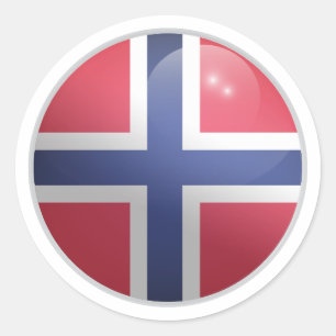 Norway Glossy Circle Flag Classic Round Sticker