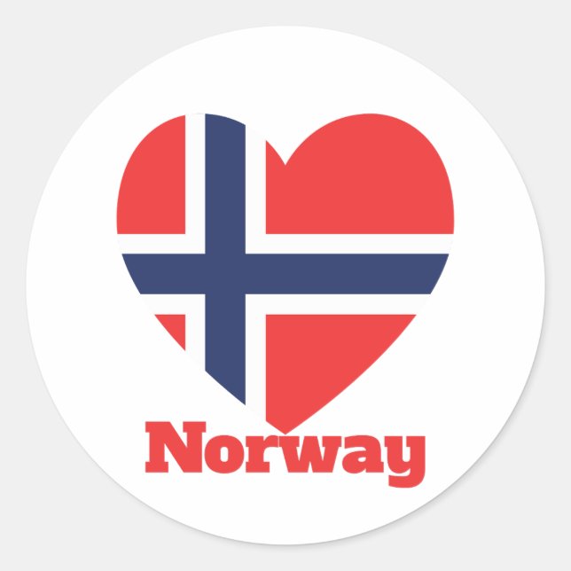 Norway Heart Flag Classic Round Sticker (Front)