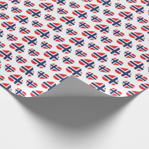 NORWAY HEART SHAPE FLAG WRAPPING PAPER