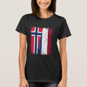 Norway Holland Half Flag Norwegian Dutch Heritage T-Shirt