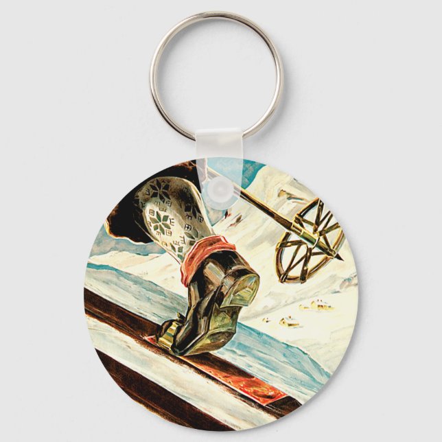 Norway - Home of Skiing Travel Art Key Ring (Front)