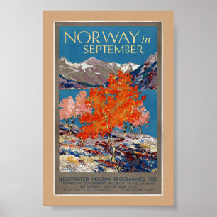 Norway in September Vintage Poster Restored