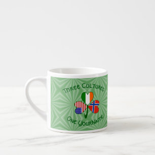 Norway Ireland USA Shamrock Flag Personalised Espresso Cup