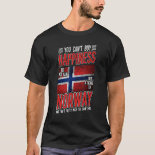 Norway Is Happiness  Phrase Norwegian Flag Norway T-Shirt