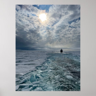 Norway Landscape, Arctic Photography, Ice Floes,  Poster