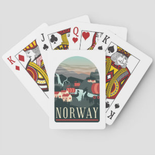 Norway Landscape Vintage Travel Postcard Playing Cards
