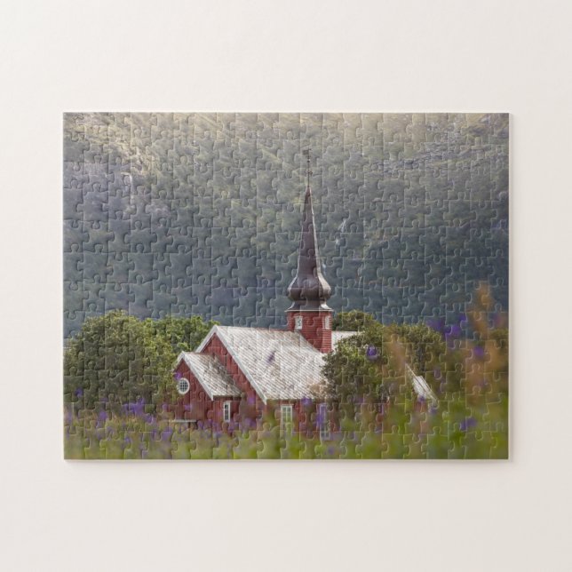 Norway Lofoten Church Jigsaw Puzzle (Horizontal)