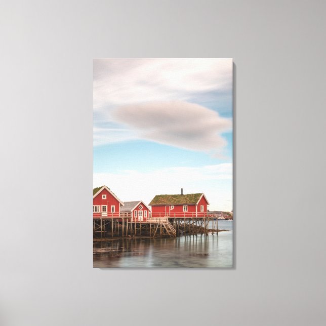 Norway Lofoten Fishing Village Canvas Print (Front)
