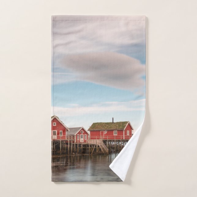 Norway Lofoten Fishing Village Hand Towel (Hand Towel)