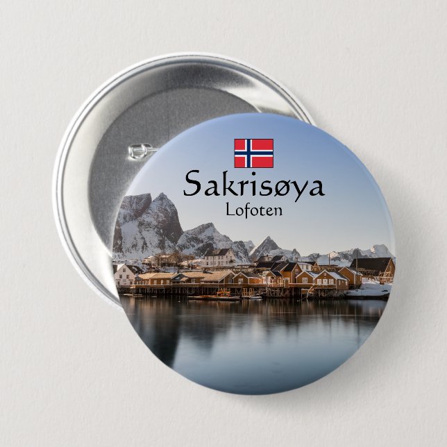 Norway Lofoten Islands 7.5 Cm Round Badge (Front & Back)