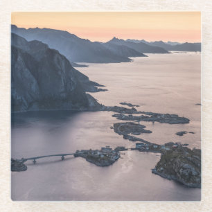 Norway Lofoten Islands Glass Coaster