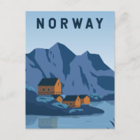 Norway Lofoten Travel Vintage Art