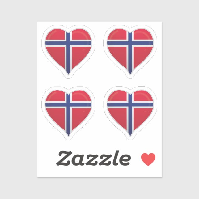 Norway love flag pride heart sticker (Sheet)